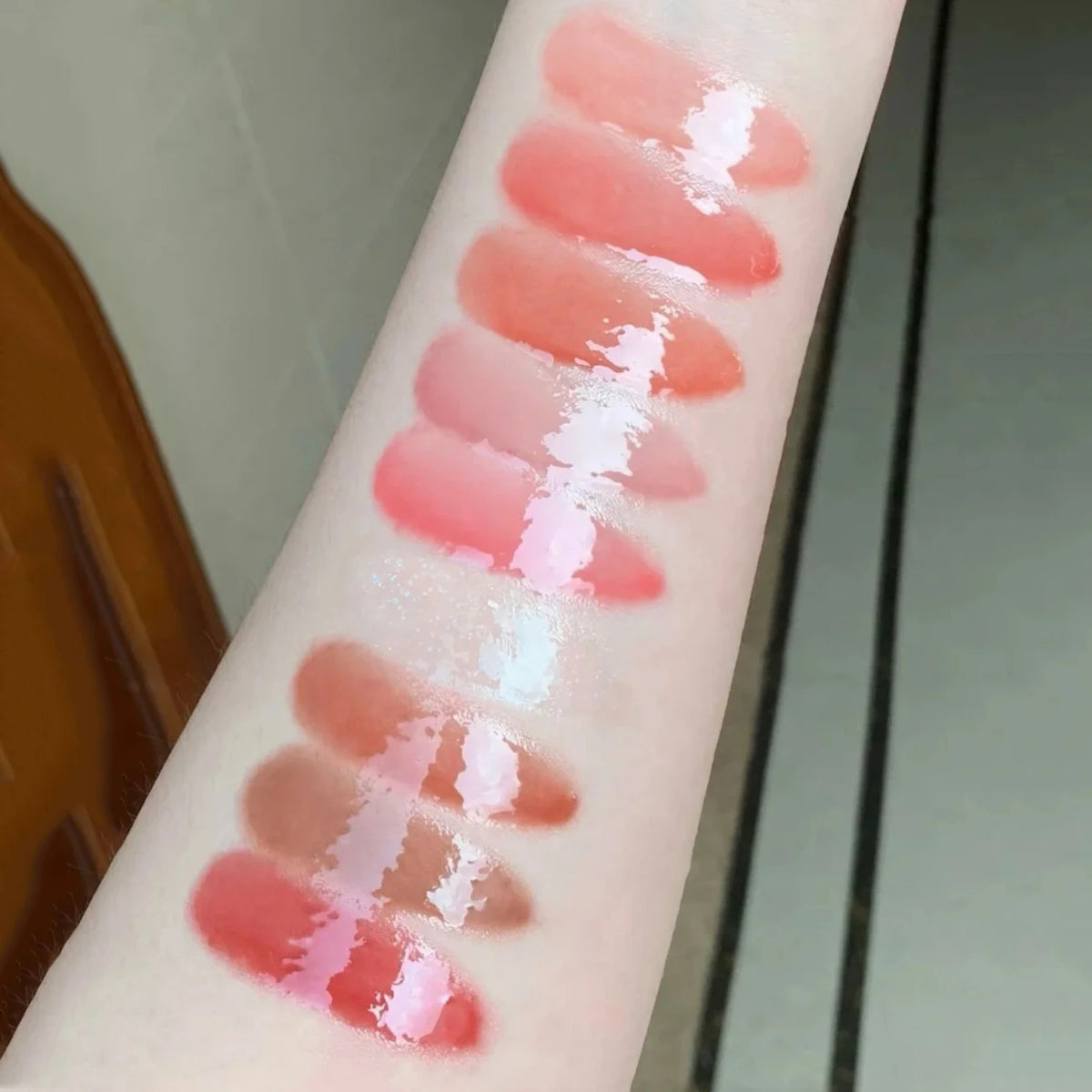 Flower Knows Shells Jewel Lip Gloss Long Lasting High Shine Hydrating Mermaid Gloss Plumping Waterproof Non Sticky Lip Makeup