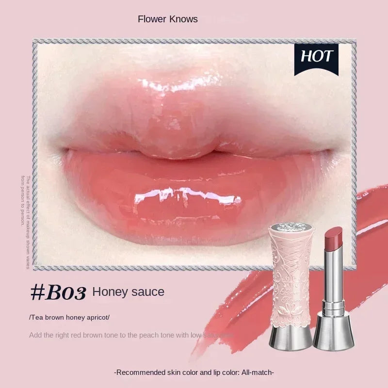 Flower Knows Swan Ballet Solid Lip Glaze Mirror Lipstick Vegan Profesional Lipgloss Moisturizing Korean Lip Stick