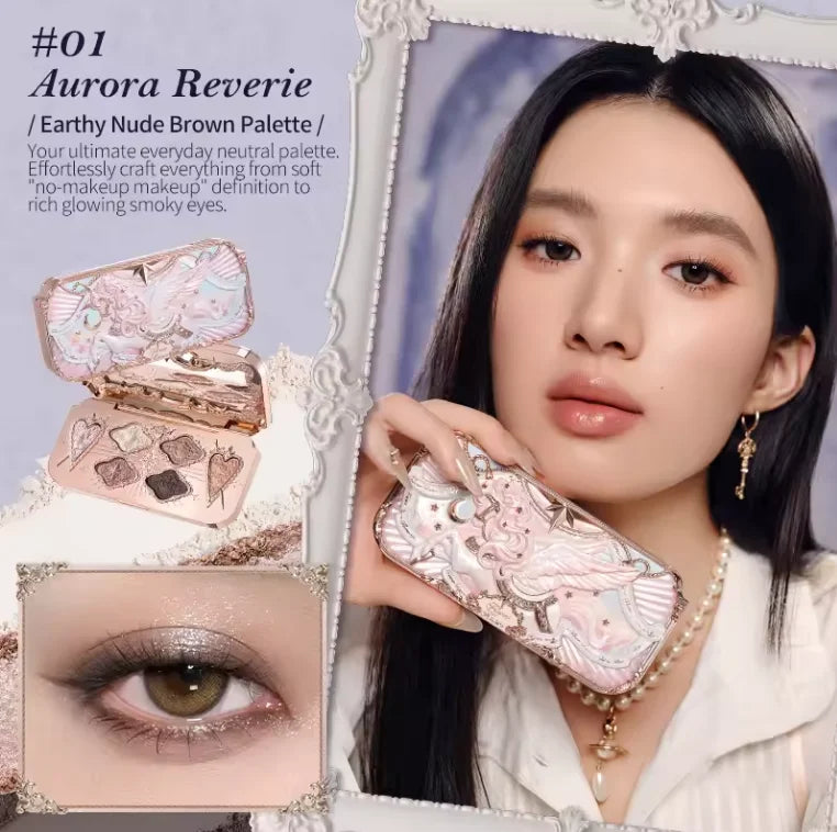 Flower Knows Violet Eye Shadow Strawberry Rococo Series Five-Color Eyeshadow Palette G01 Starmoon Strawberry 0.21OZ./6G