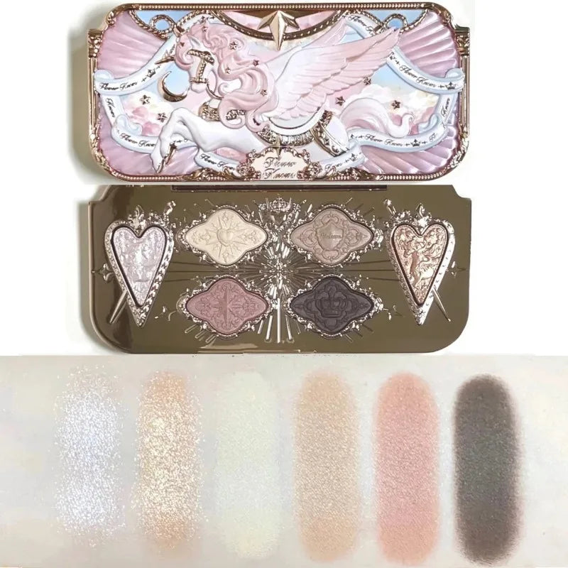 Flower Knows SWEETIE BEAR COLLECTION 6-Color Eye Shadow Palette Makeup Long Lasting Matte Shimmer Finish Eyeshadow Powder