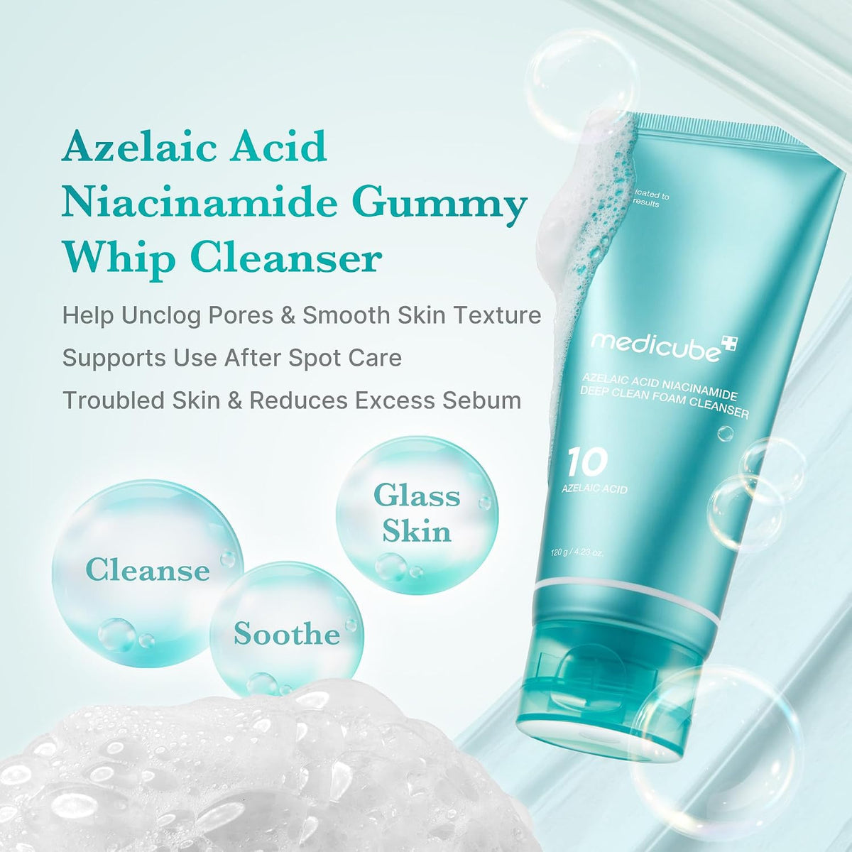 medicube Facial Cleanser Azelaic Acid Whip Cleanser