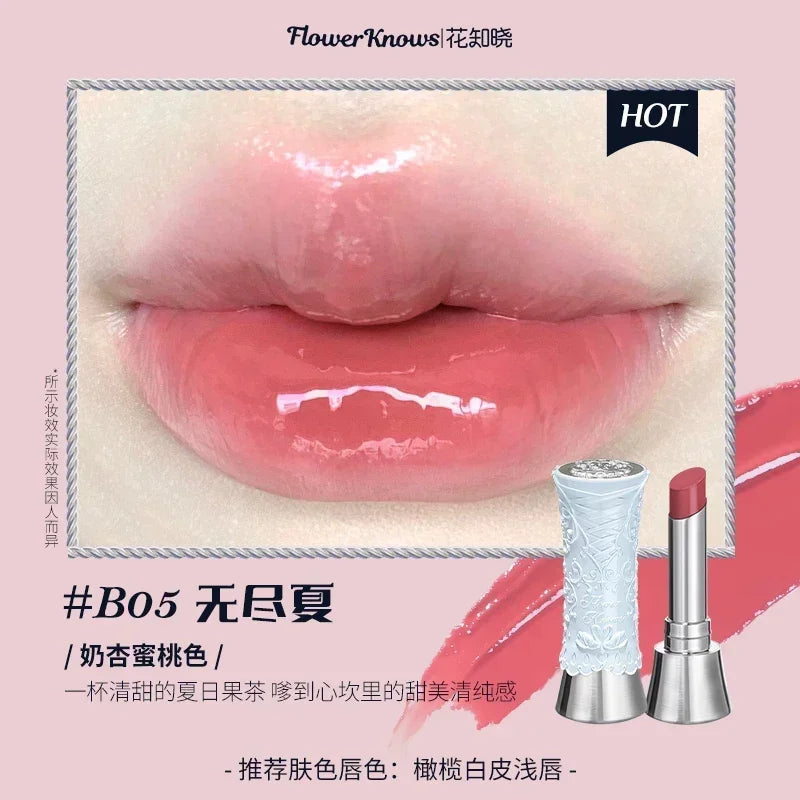 Flower Knows Swan Ballet Solid Lip Glaze Mirror Lipstick Vegan Profesional Lipgloss Moisturizing Korean Lip Stick