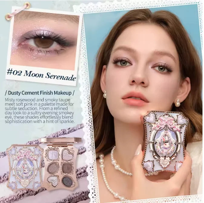 Flower Knows SWEETIE BEAR COLLECTION 6-Color Eye Shadow Palette Makeup Long Lasting Matte Shimmer Finish Eyeshadow Powder