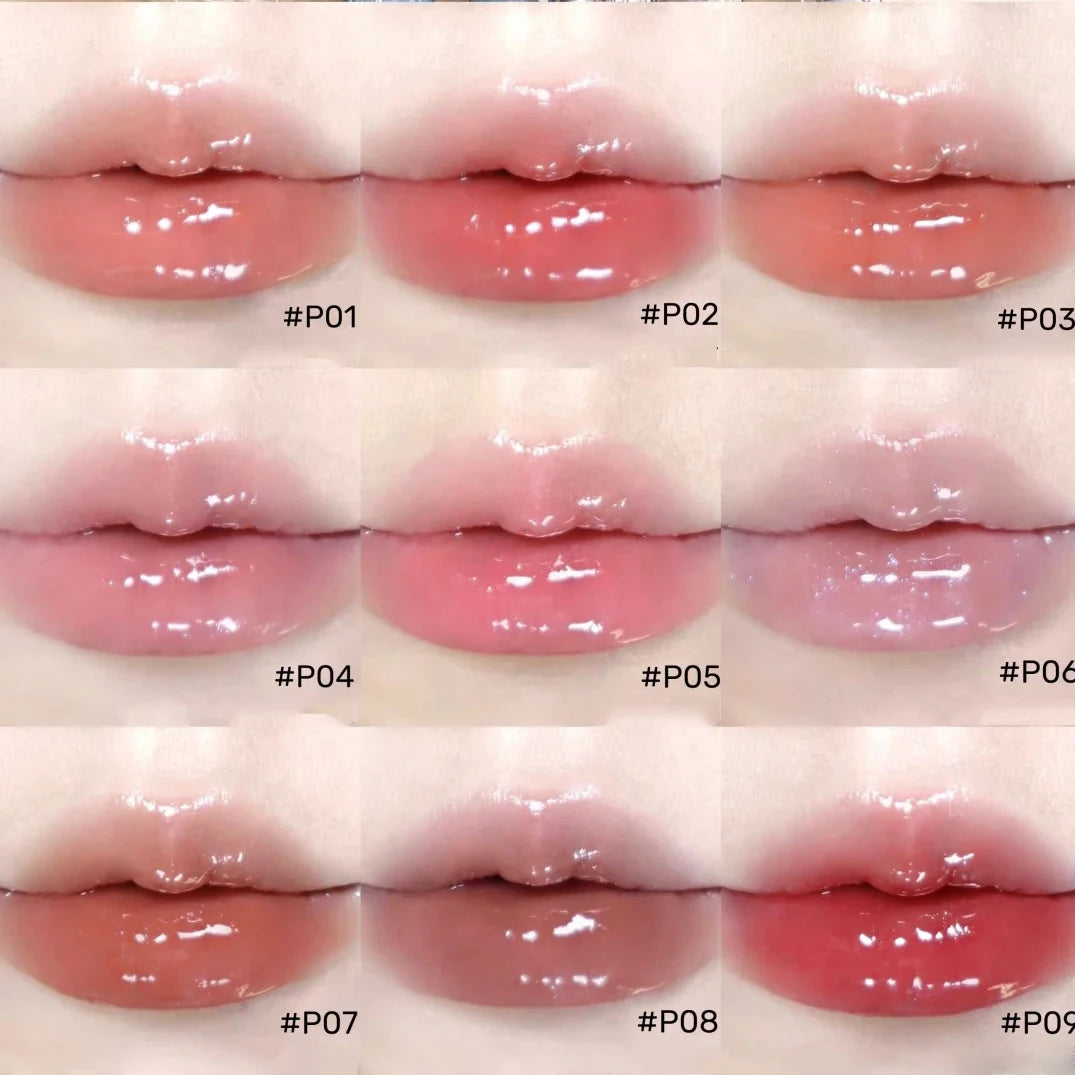 Flower Knows Shells Jewel Lip Gloss Long Lasting High Shine Hydrating Mermaid Gloss Plumping Waterproof Non Sticky Lip Makeup
